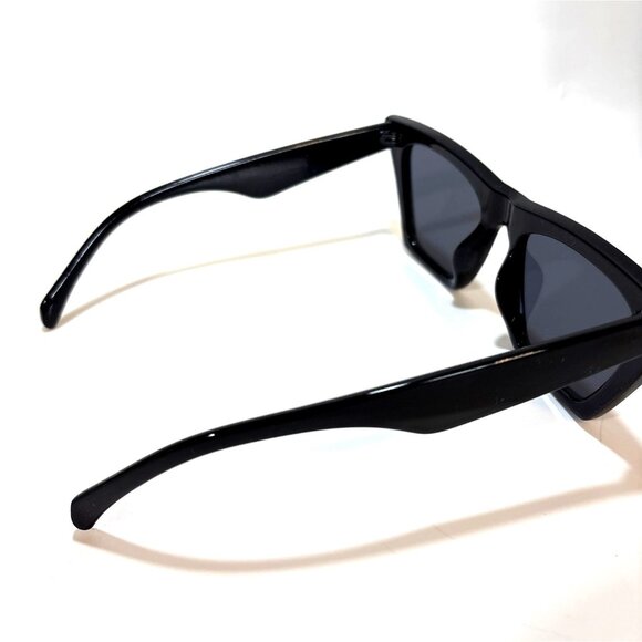 Cat Eye Black Frame Sunglasses With Dark Tinted Lenses - Picture 3 of 3